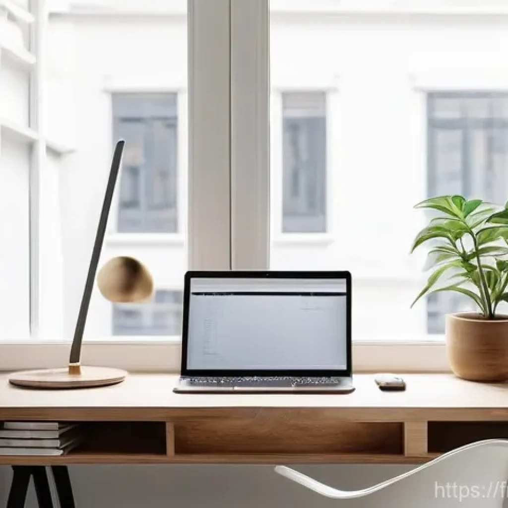 비대면 강의에서 수업 집중력 높이는 팁 - **Prompt:** A modern, minimalist home study space bathed in soft, natural light streaming through a ...