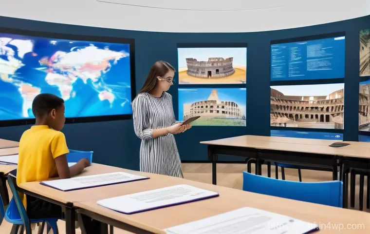 가상 학습 환경에서의 교수법 - **Prompt 1: Immersive Future Learning with VR/AR and AI**
"A vibrant, modern classroom filled wi...