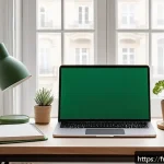 Home 18 비대면 교육에서의 자기주도 학습 격려하기 - A bright and organized home study space designed for a French student, featuring a minimalist desk w...