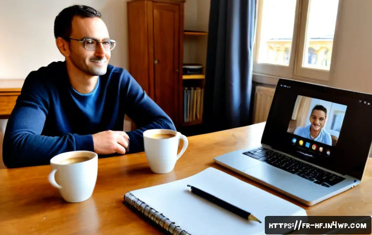 비대면 교육의 성공 사례 분석 - Photorealistic successful remote education scene in a bright French apartment, a confident adult lea...